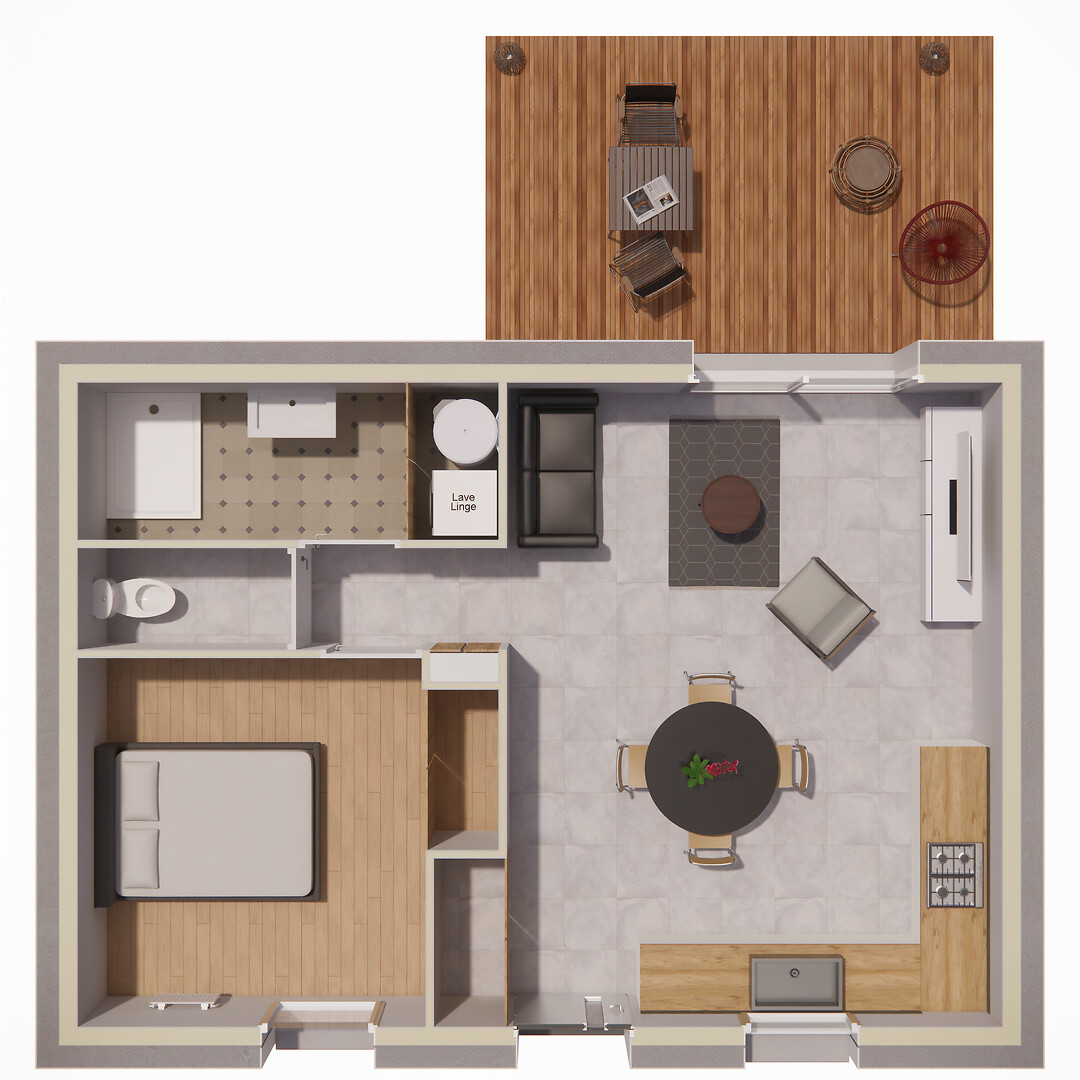 plan maison ecolutive T2 PP