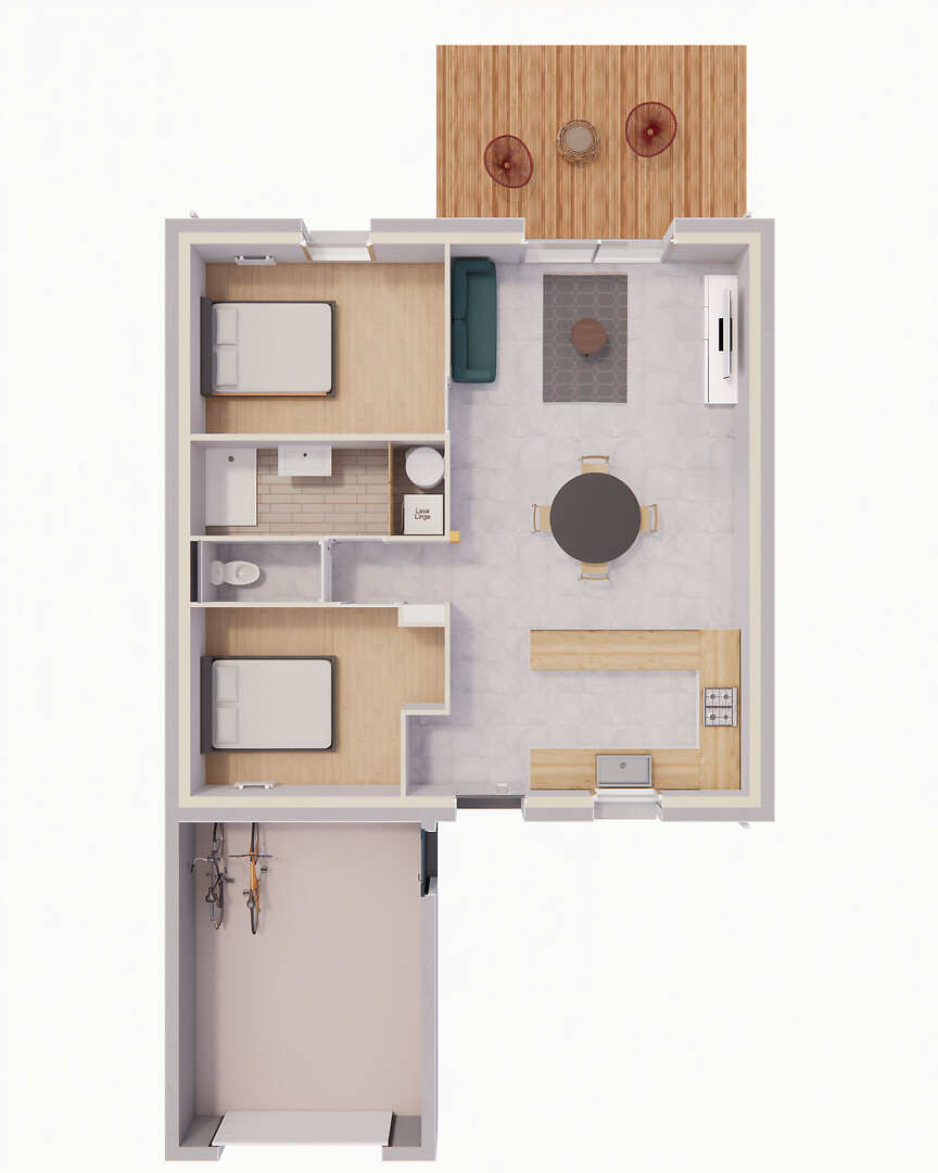 plan maison ecolutive T3 PP + garage