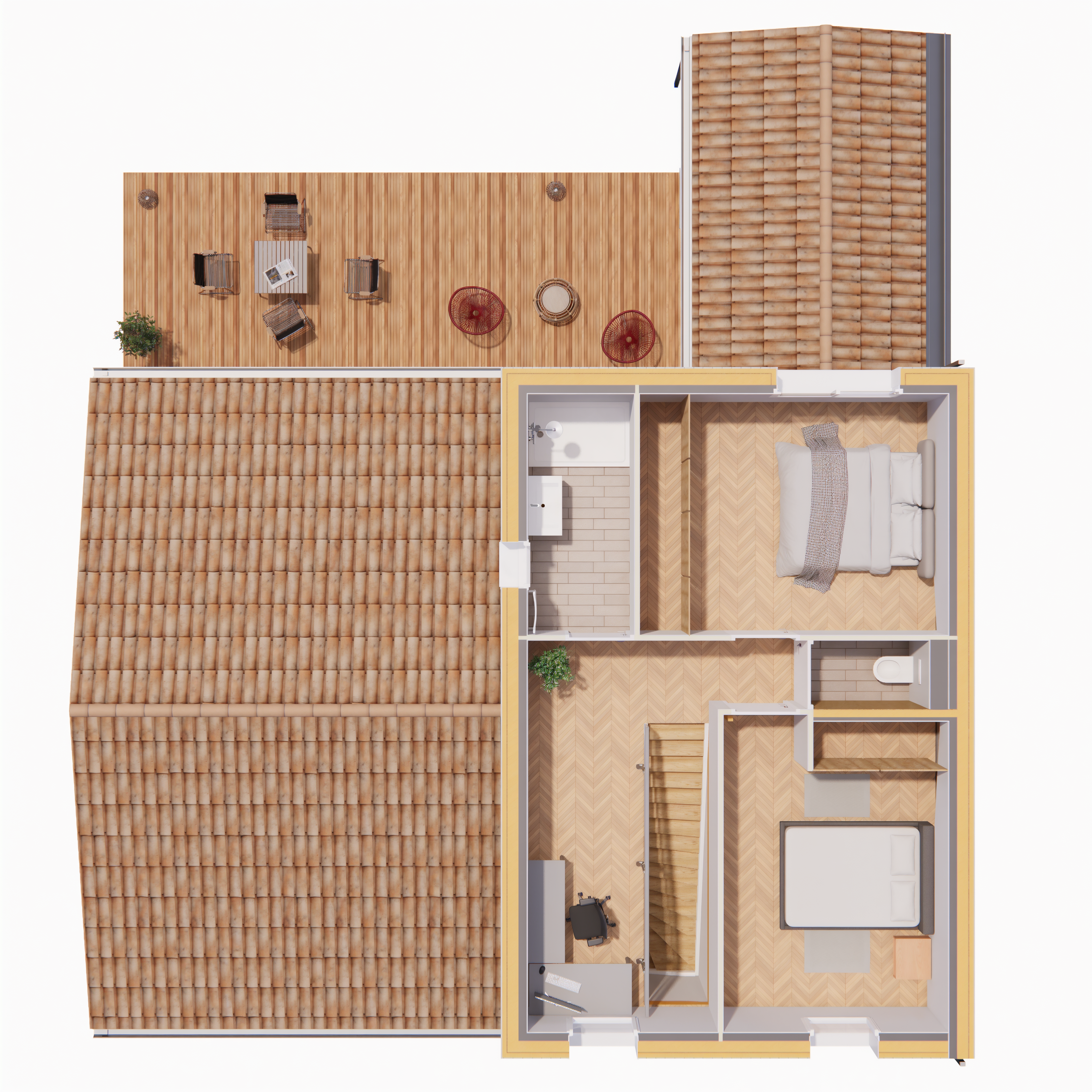 surelevation 2 chambres avec bureau ou salle de jeux + salle de bain