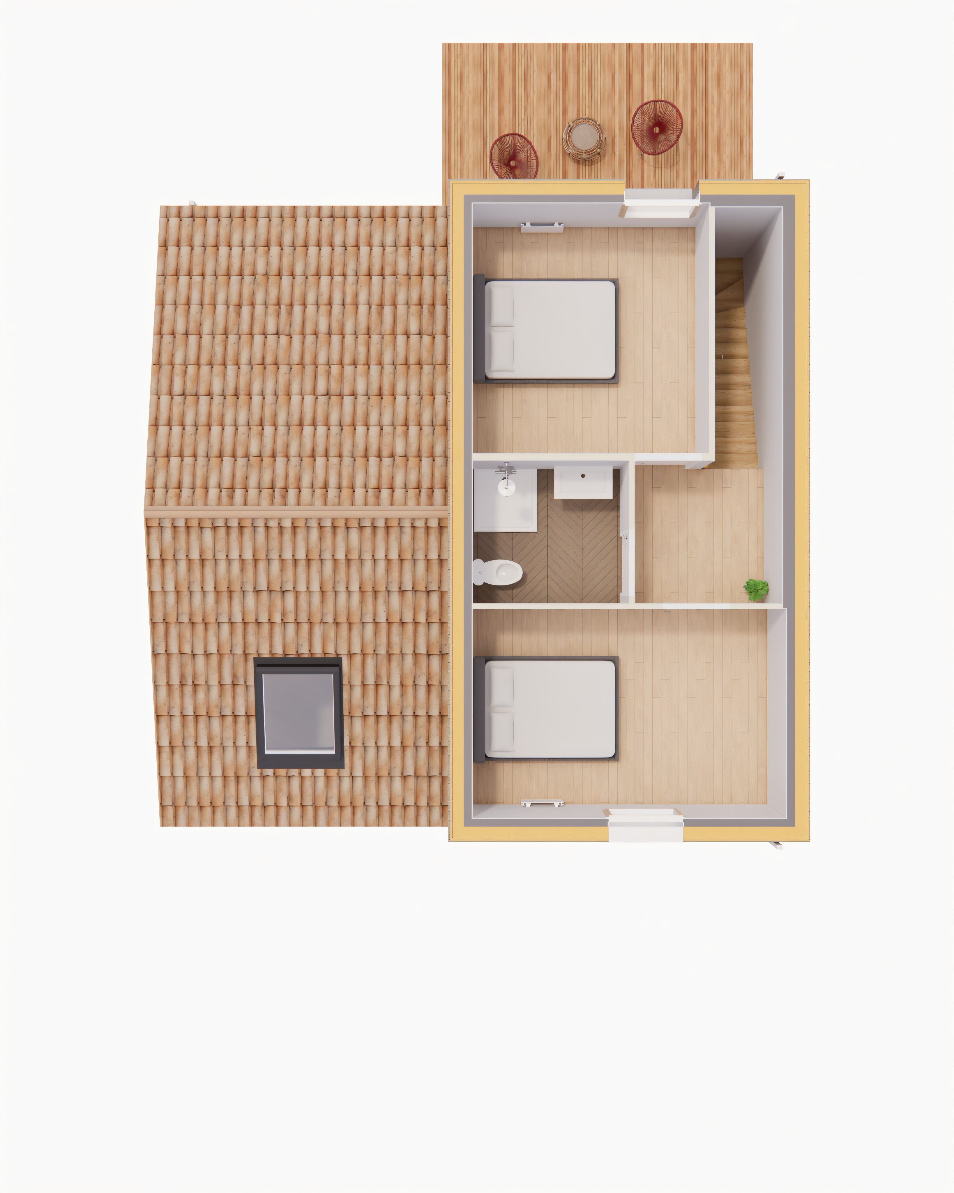 Plan surelevation 2 chambres + salle de bain