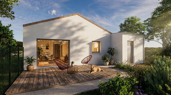 Visuel de la maison évoluée avec l'ajout d'un garage de 17 m2