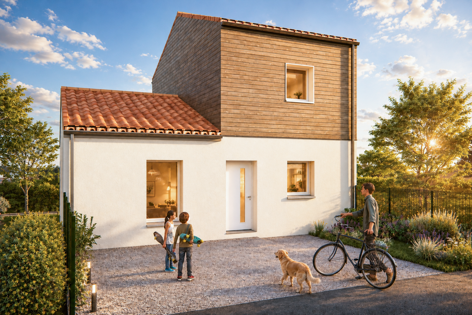 surelevation bois avec bardage bois naturel
