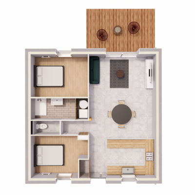 Plan de la maison écolutive T3PP