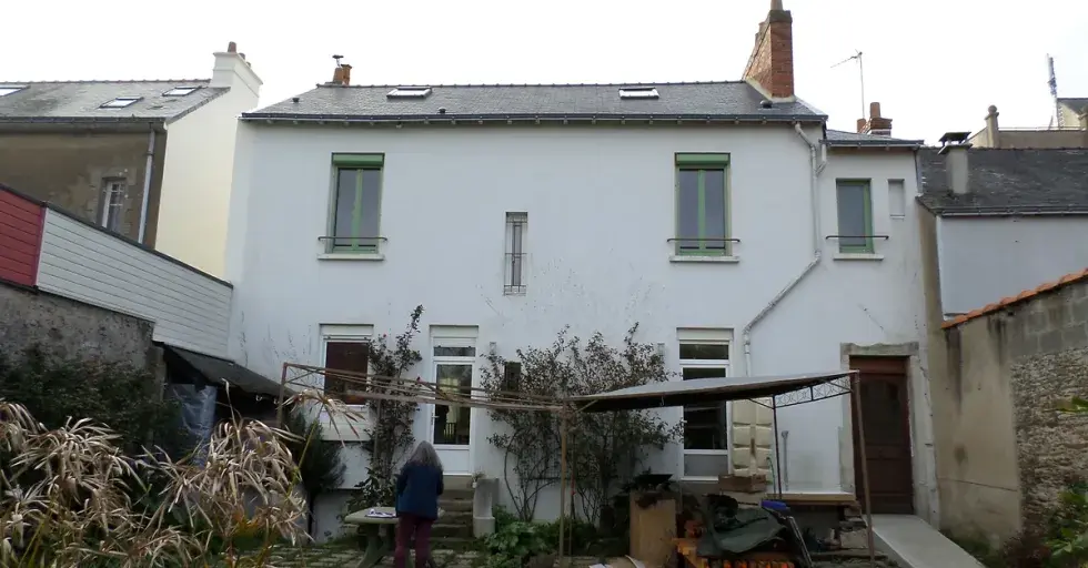 vue avant chantier extension ossauture bois