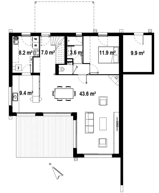 plan rez-de-chaussee maison sur-mesure bois la turballe