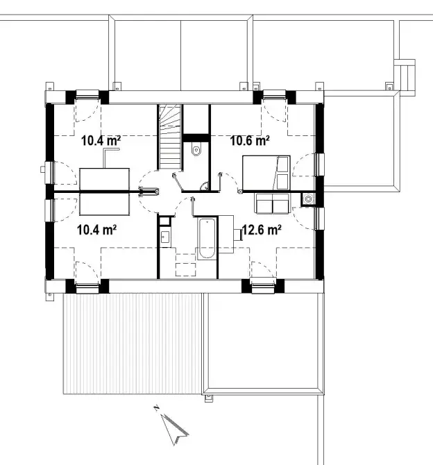 plan etage maison sur-mesure bois la turballe