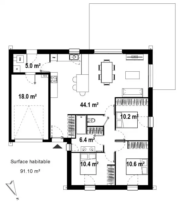plan-maison-initiale-plain-pied-mitoyenne-garage-prefailles