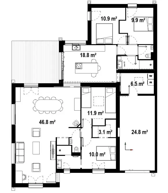 plan extension en ossature bois saint pere en retz