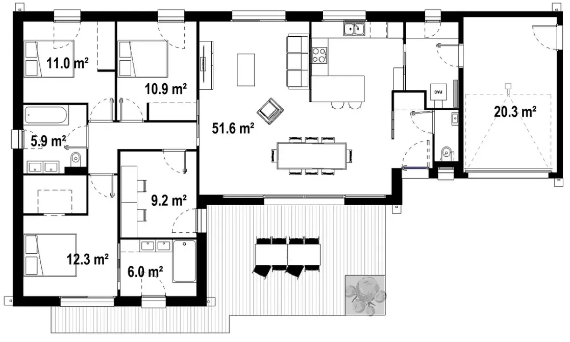 plan maison initiale brique plain pied le bignon