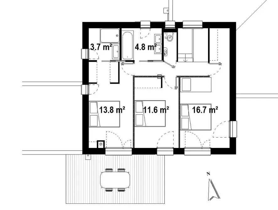 plan etage maison sur-mesure brique batz-sur-mer