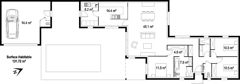 plan-maison-individuelle-plain-pied-briques-piscine-pornic