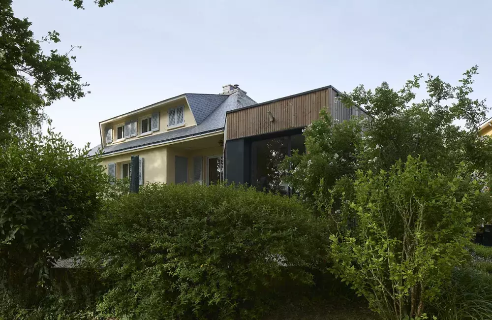 vue en contre bas extension bois la chapelle sur erdre