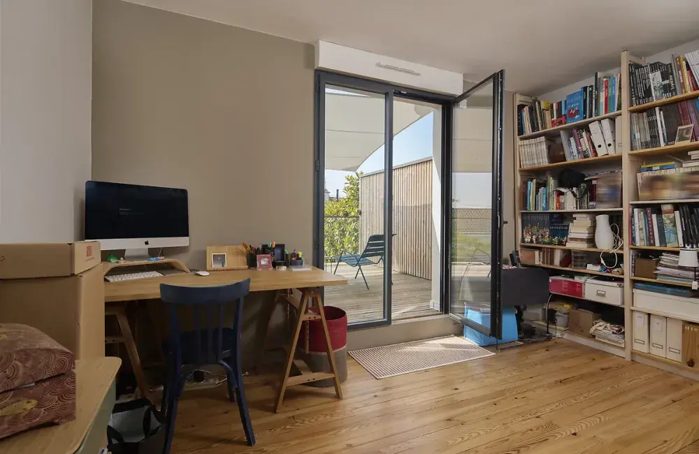 vue bureau extension ossature bois saint nazaire