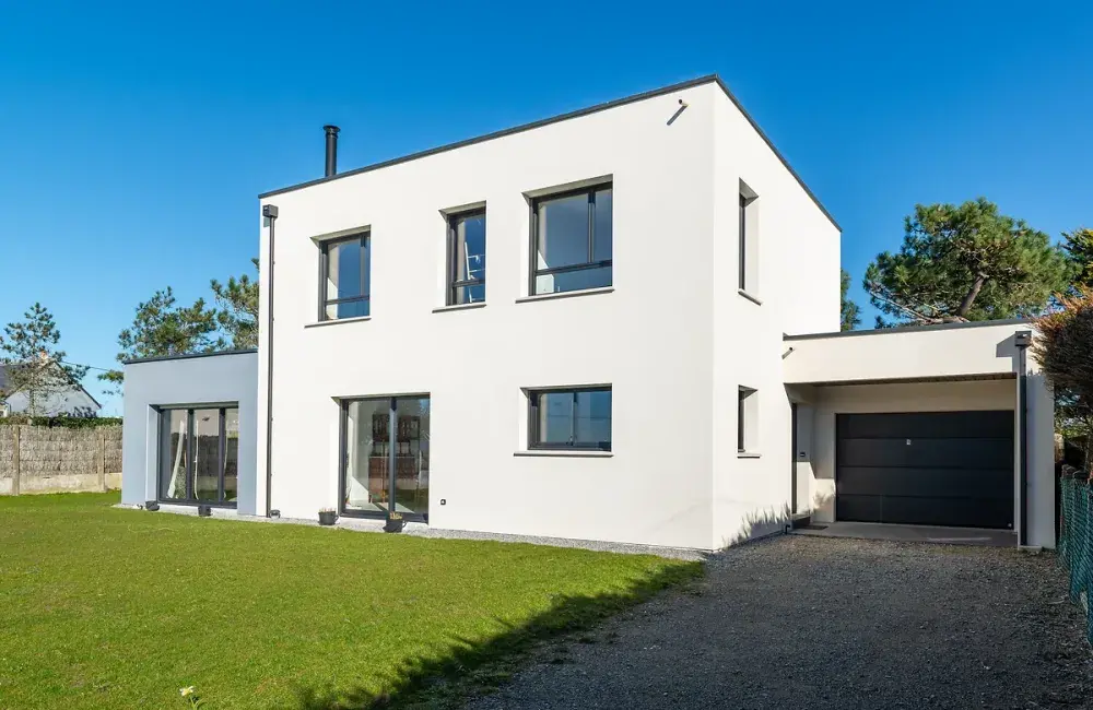 vue ensemble avant maison sur-mesure brique batz-sur-mer