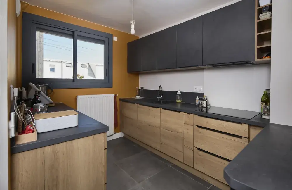cuisine renovee extension ossature bois saint nazaire