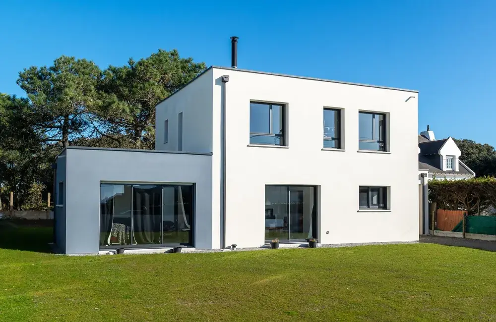 vue ensemble avant maison sur-mesure brique batz-sur-mer