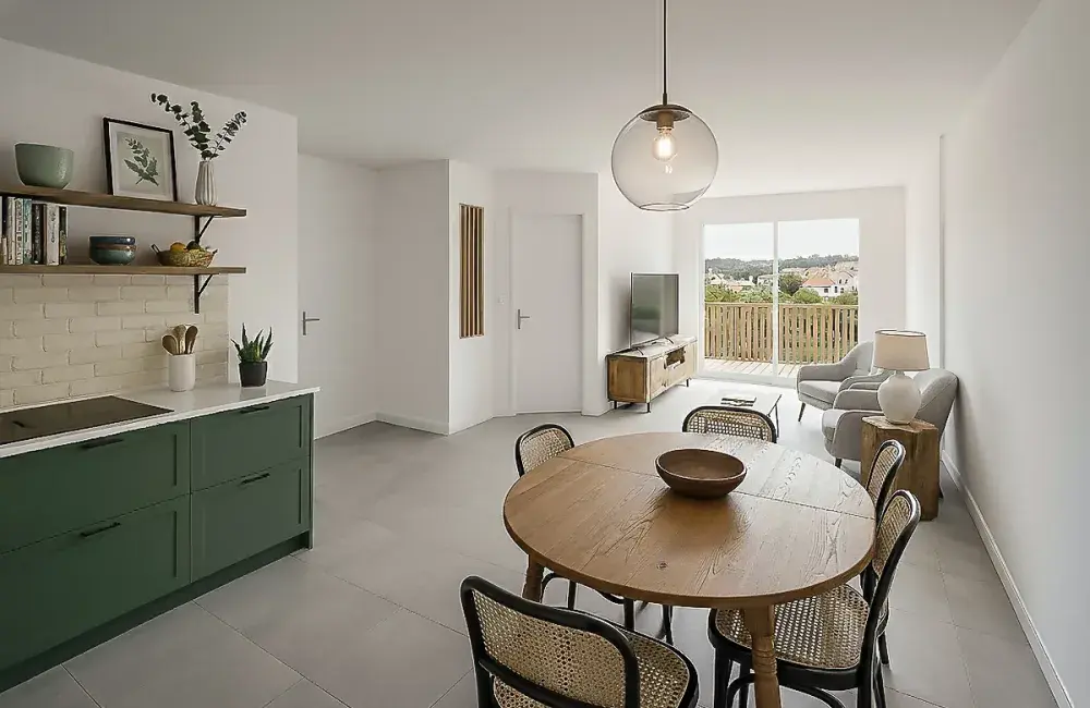 piece de vie appartement t2 programme tikercouet nantes