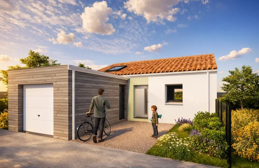 modele maison ecolutive T3 plain pied + garage
